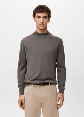 Mango MNG Men's Merino Wool Turtle Neck Willy Pullover Sweater Taupe XL NWT